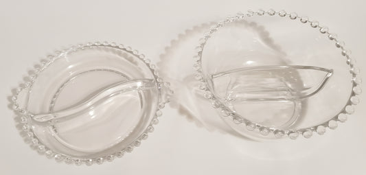 MINT Imperial Candlewick 2-Piece Serving Set | 400/54 Divided Relish & 400/183 Deep Bowl | Collector Quality Glass | FREE Insured US Priority Ship
