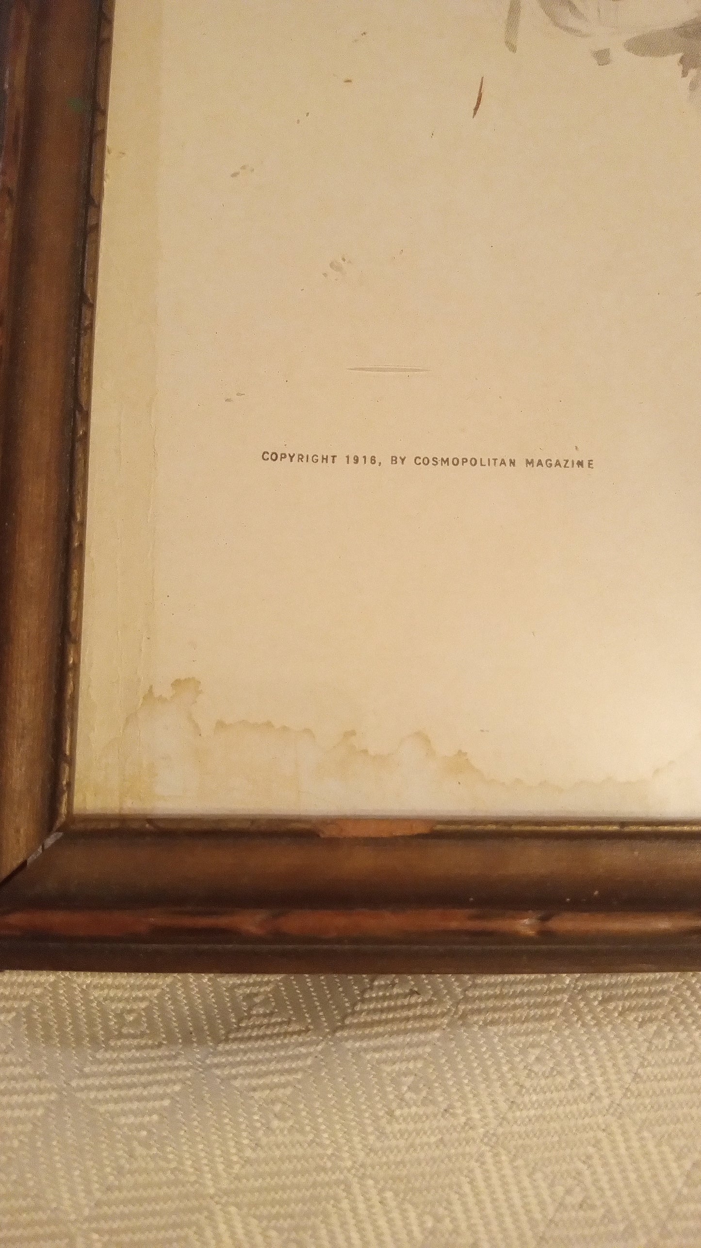 Vintage 1930s “A Lucky Beggar” Cosmopolitan Magazine Art Print – Framed Behind Glass – Classic Americana Illustration