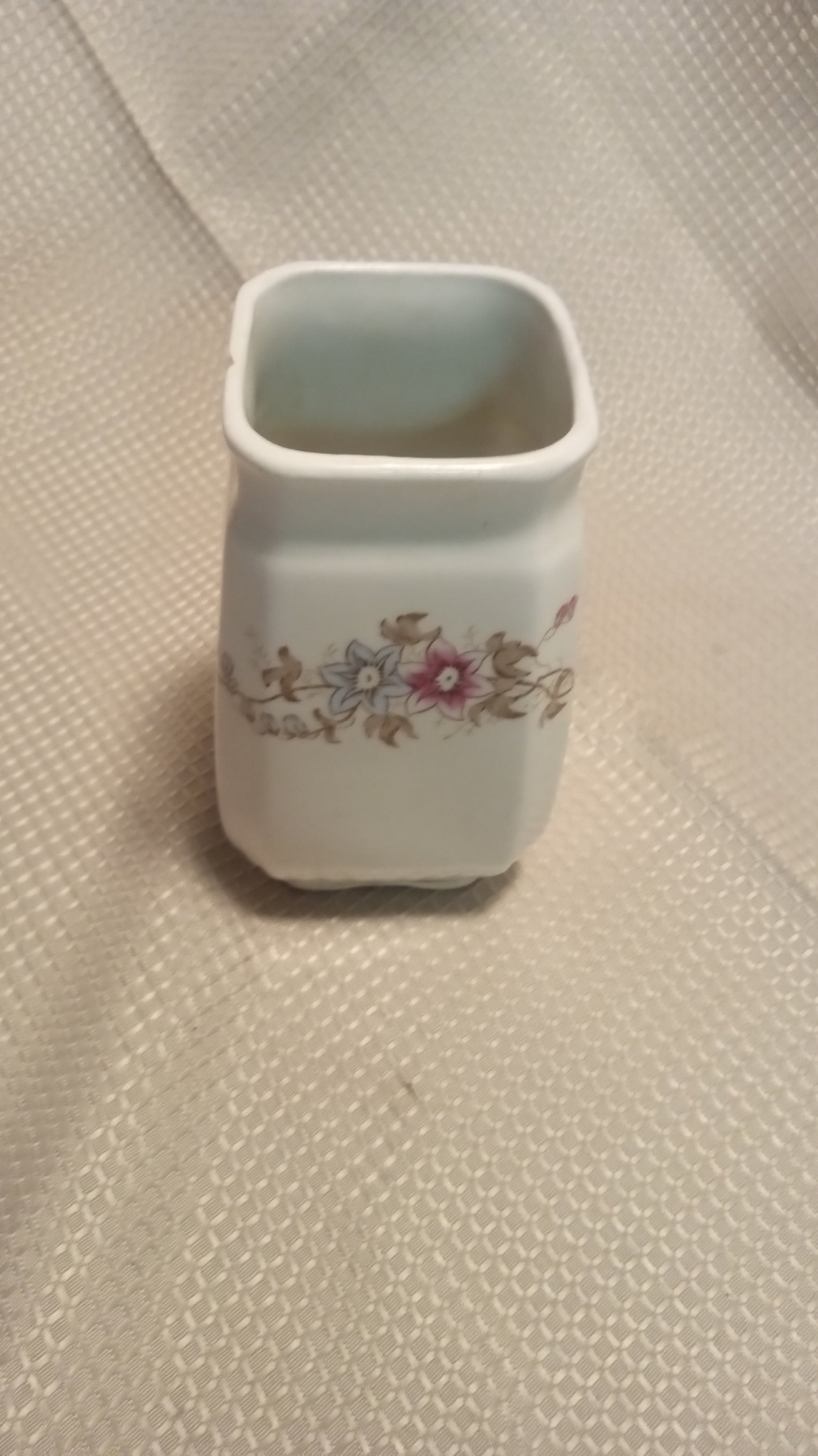 AUTHENTIC 1887 Antique English Ironstone Jar/Spill Vase | Wood & Son "Rustic" Pattern, Victorian Era