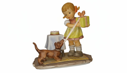 BERTA HUMMEL GOEBEL 1996 BIRTHDAY CHEER GIRL & PUPPY