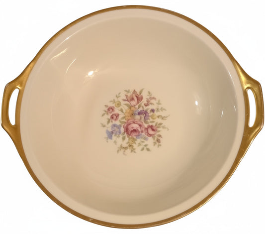 Thomas Bavaria Floral Serving Bowl | 'Sweetheart Bouquet' Porcelain Dish | Gold Trimmed Vegetable Server | Mid-Century Germany (1938-1950s)