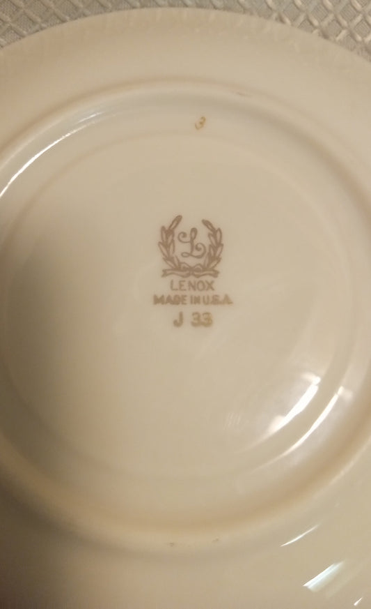 Mint! Lenox Tuxedo Saucer J33 Real Gold Band - Vintage U.S.A.