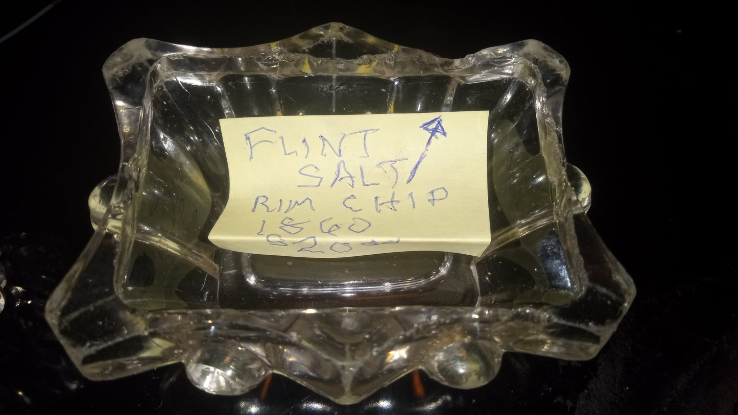 Antique Flint Glass Master Salts (Set of 2) c1850s