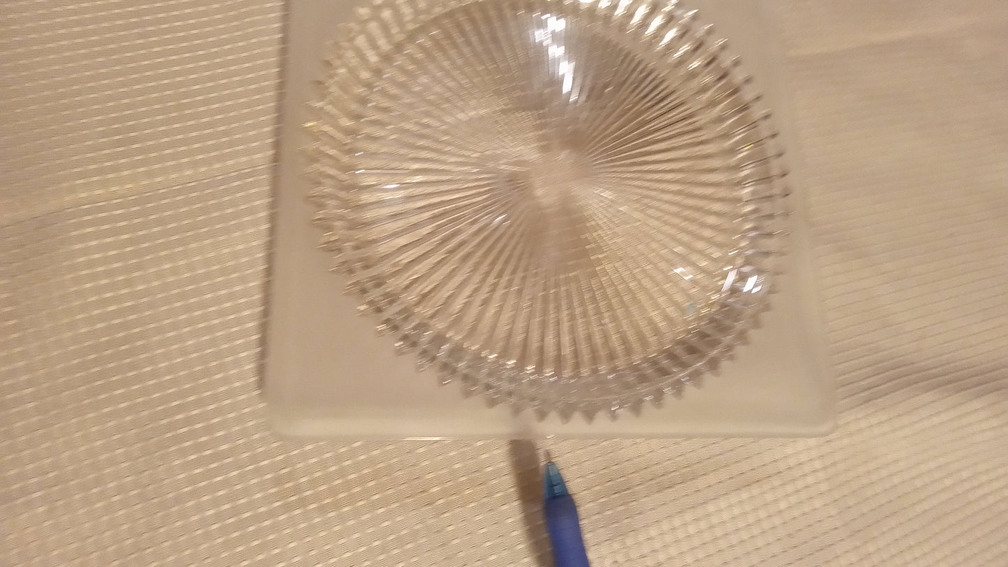 1903 Heisey Sunburst Frosted Square Plate 8" | Antique EAPG Glass