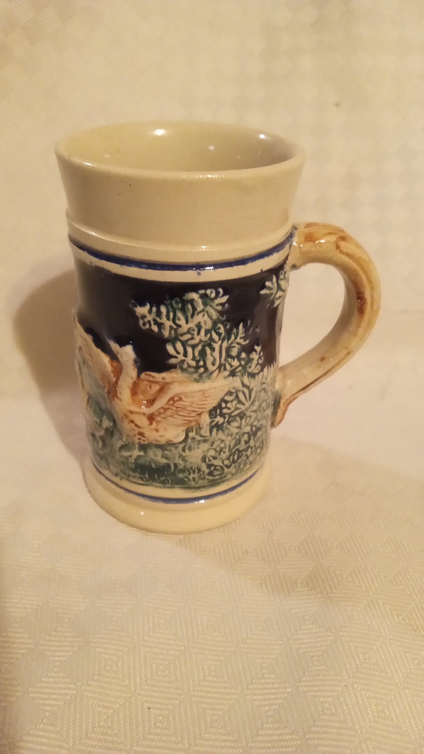 West Germany Miniature Gänseliesel Stein | 1950s Cold War Souvenir Mug | Rare Goose Girl Relief Stoneware