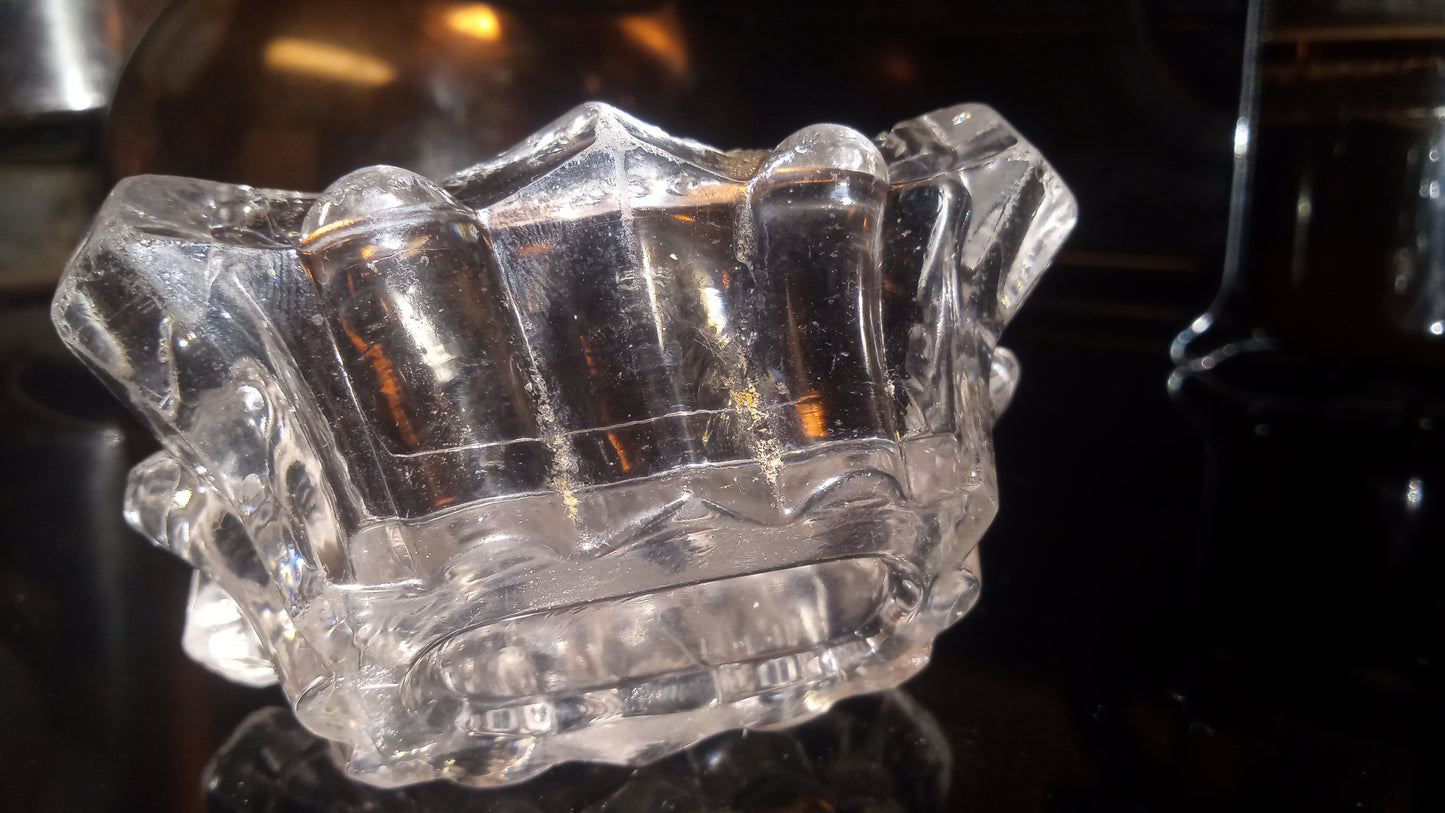 Antique Flint Glass Master Salts      (Set of 2)  c1850s