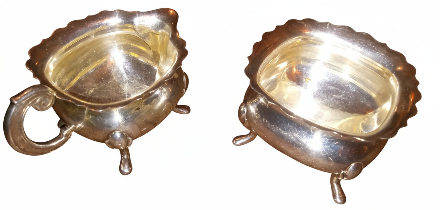 Antique Silverplate Sugar & Creamer Set | Made in Sweden