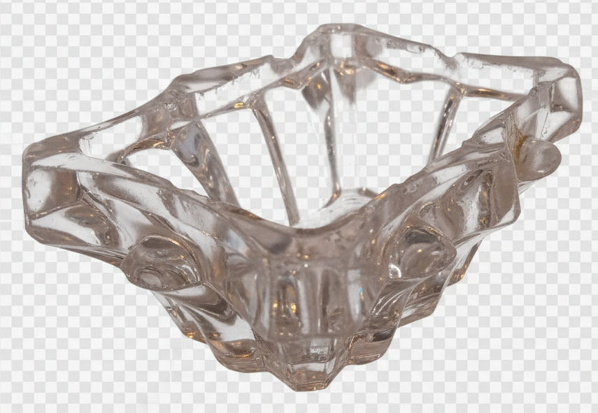 Antique Flint Glass Master Salts      (Set of 2)  c1850s