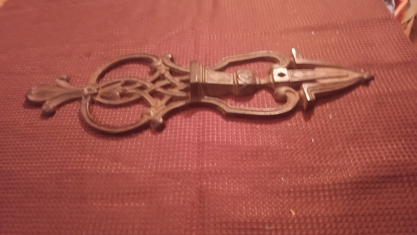 Vintage Ornate Cast Iron Drawer Pull Handle Escutcheon Victorian Style Hardware