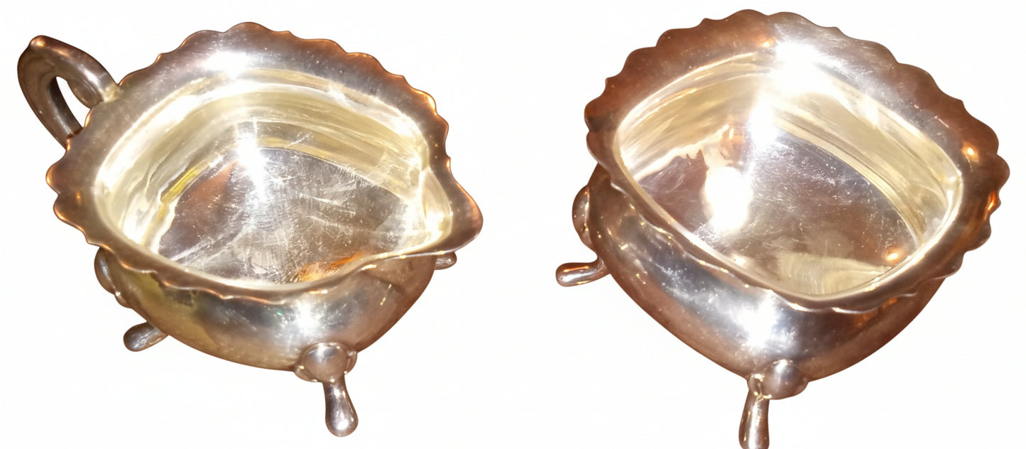Antique Silverplate Sugar & Creamer Set | Made in Sweden