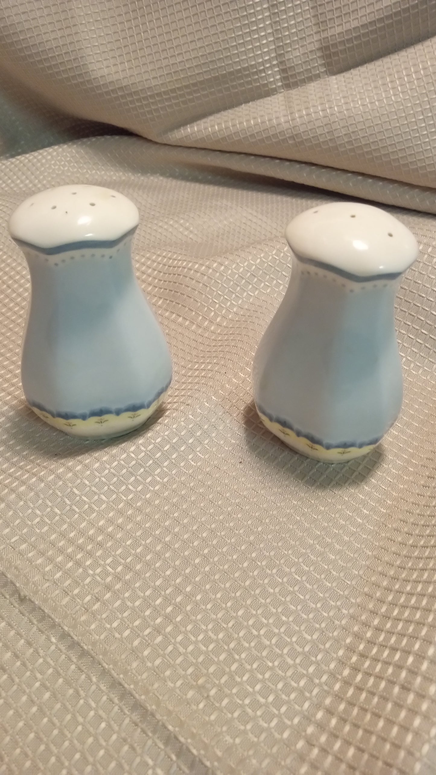 Listing Title: Pristine Lenox Provencal Sky Salt & Pepper Shaker Set - Vintage Blue China