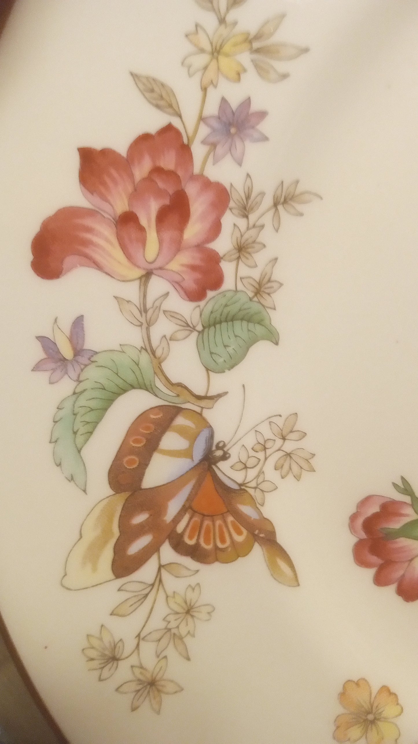 Exquisite Wedgwood Charnwood Bone China Dinner Plate - Hand-Decorated English Garden Florals, Butterflies & Gold Trim