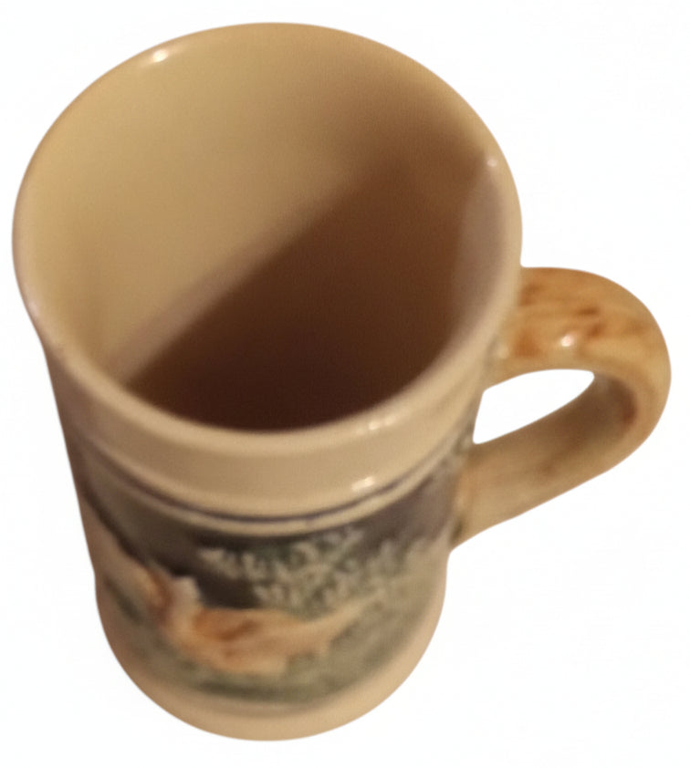 West Germany Miniature Gänseliesel Stein | 1950s Cold War Souvenir Mug | Rare Goose Girl Relief Stoneware