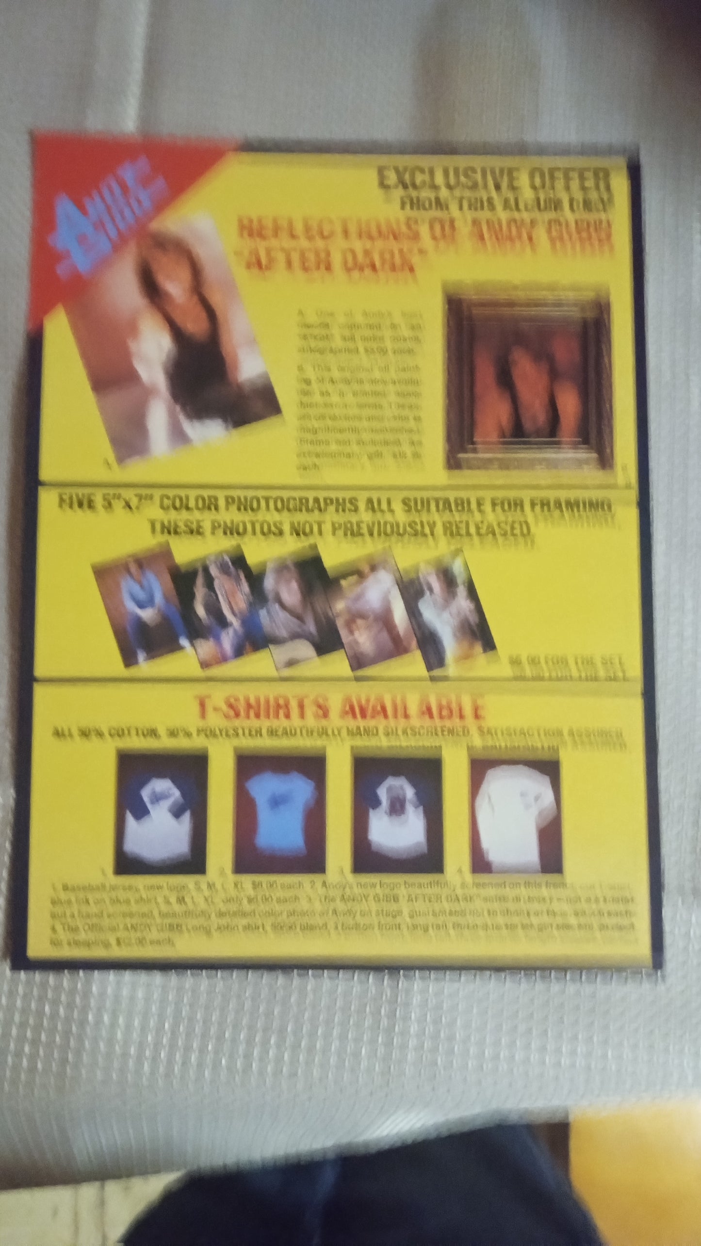 RARE Andy Gibb After Dark LP 1980 | Vinyl Record w/ ALL Fan Club Inserts & Poster