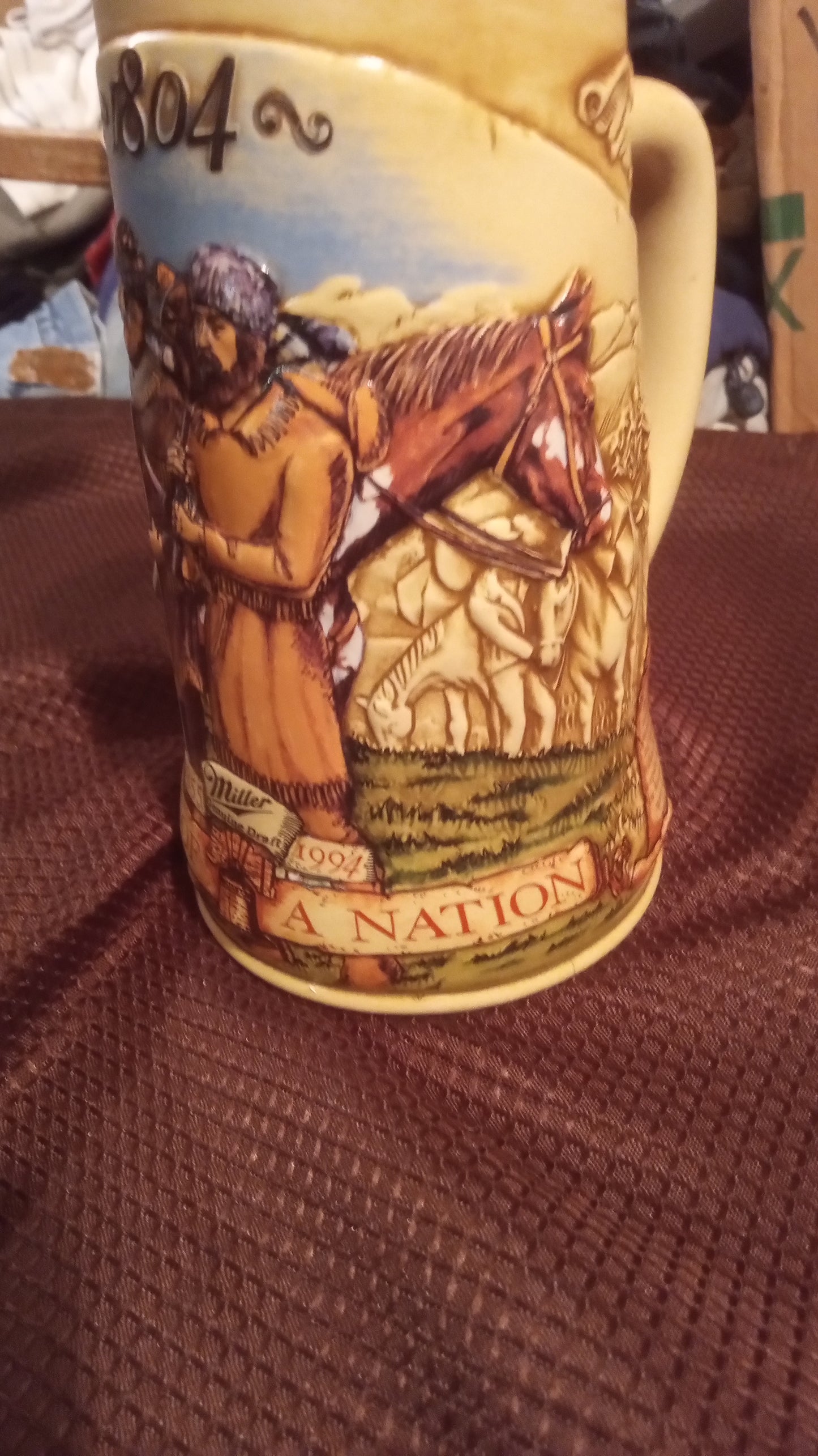 Miller Genuine Draft 1994 "Building of a Nation" Stein - 1804 Lewis & Clark Expedition - Mint Condition