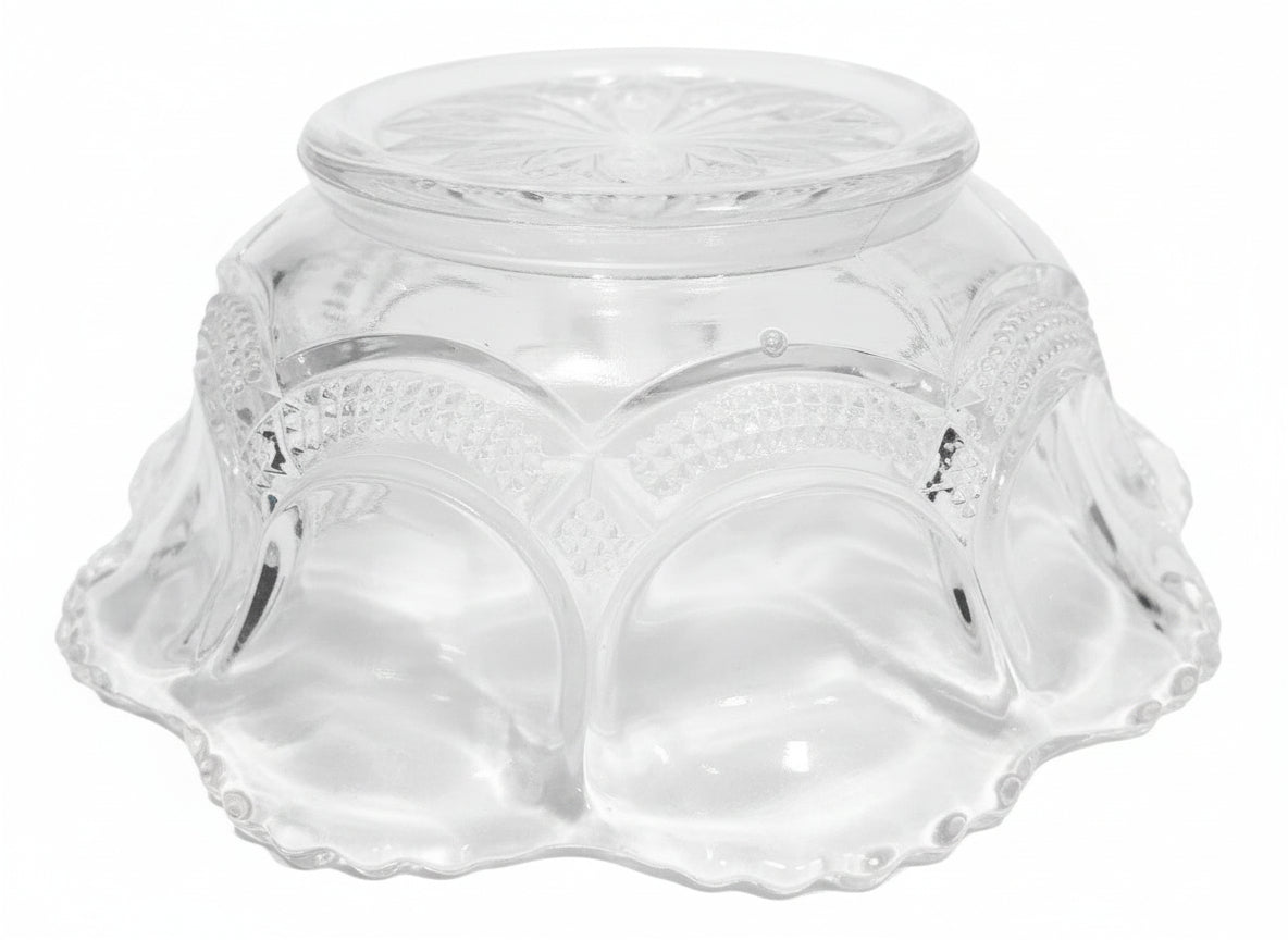 Antique EAPG US Glass “Oregon” Beaded Loop Berry Bowl (c. 1901) | Rare Mint No. 15073 | 4.5” States Series Sawtooth Rim | Edwardian Pressed Glass Survivor