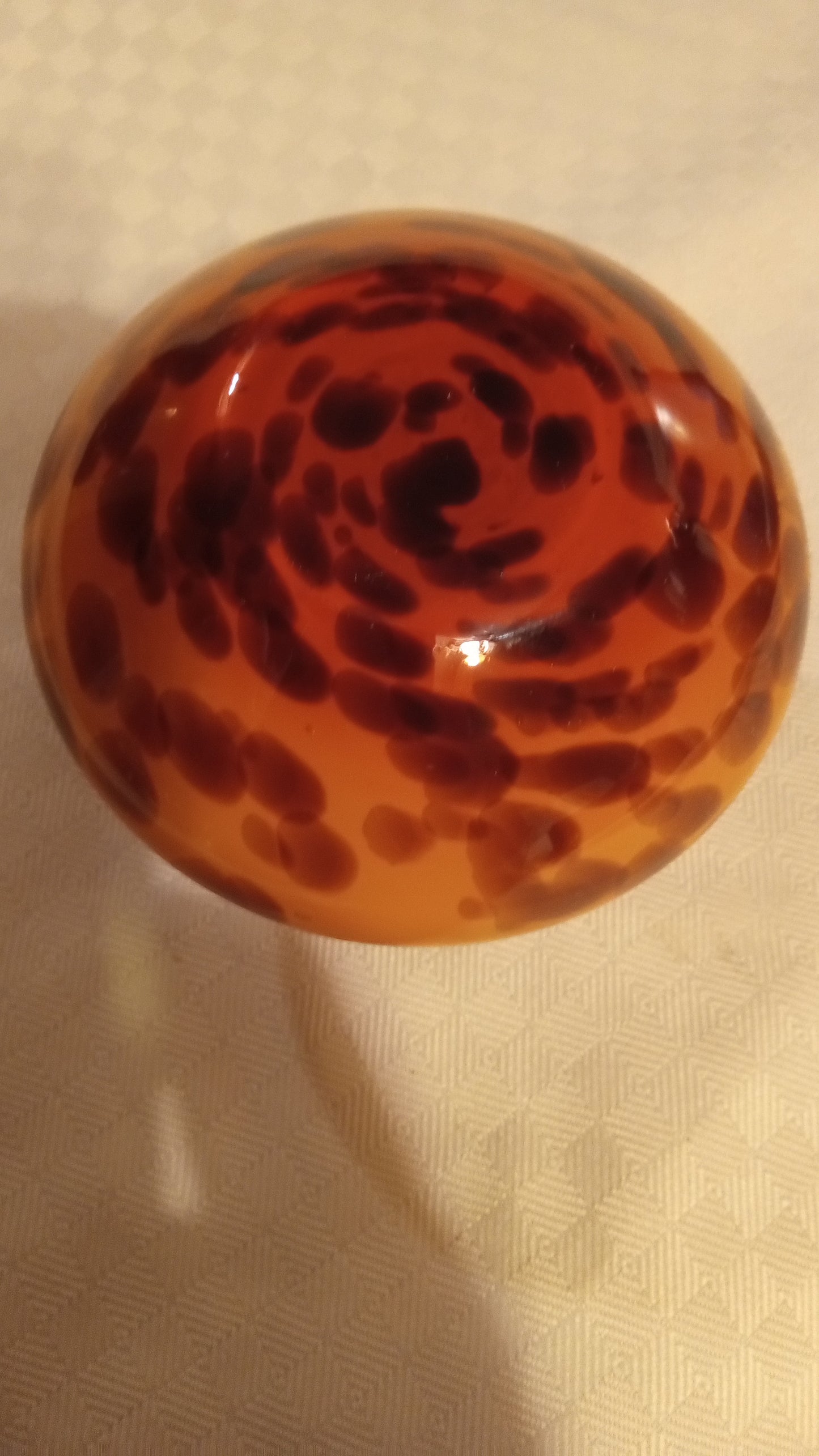 Classic Tortoiseshell Spotted Art Glass Bud Vase | MCM Murano Style