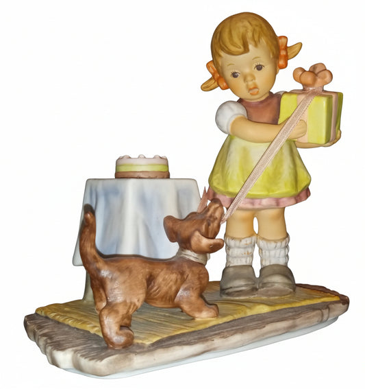 BERTA HUMMEL GOEBEL 1996 BIRTHDAY CHEER GIRL & PUPPY