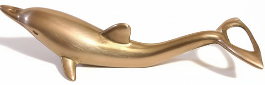 HEAVY VINTAGE BRASS Dolphin Bottle Opener | Dual Opener (Cap/Twist) Nautical Barware | Yacht, Beach House Decor | FREE SHIPPING