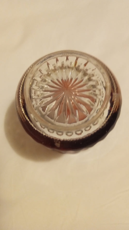 1898 Omaha Exposition Ruby Flash Souvenir | Etched "Omaha 1898" & "Grace" Match Holder | Antique 2.5" Pressed Glass