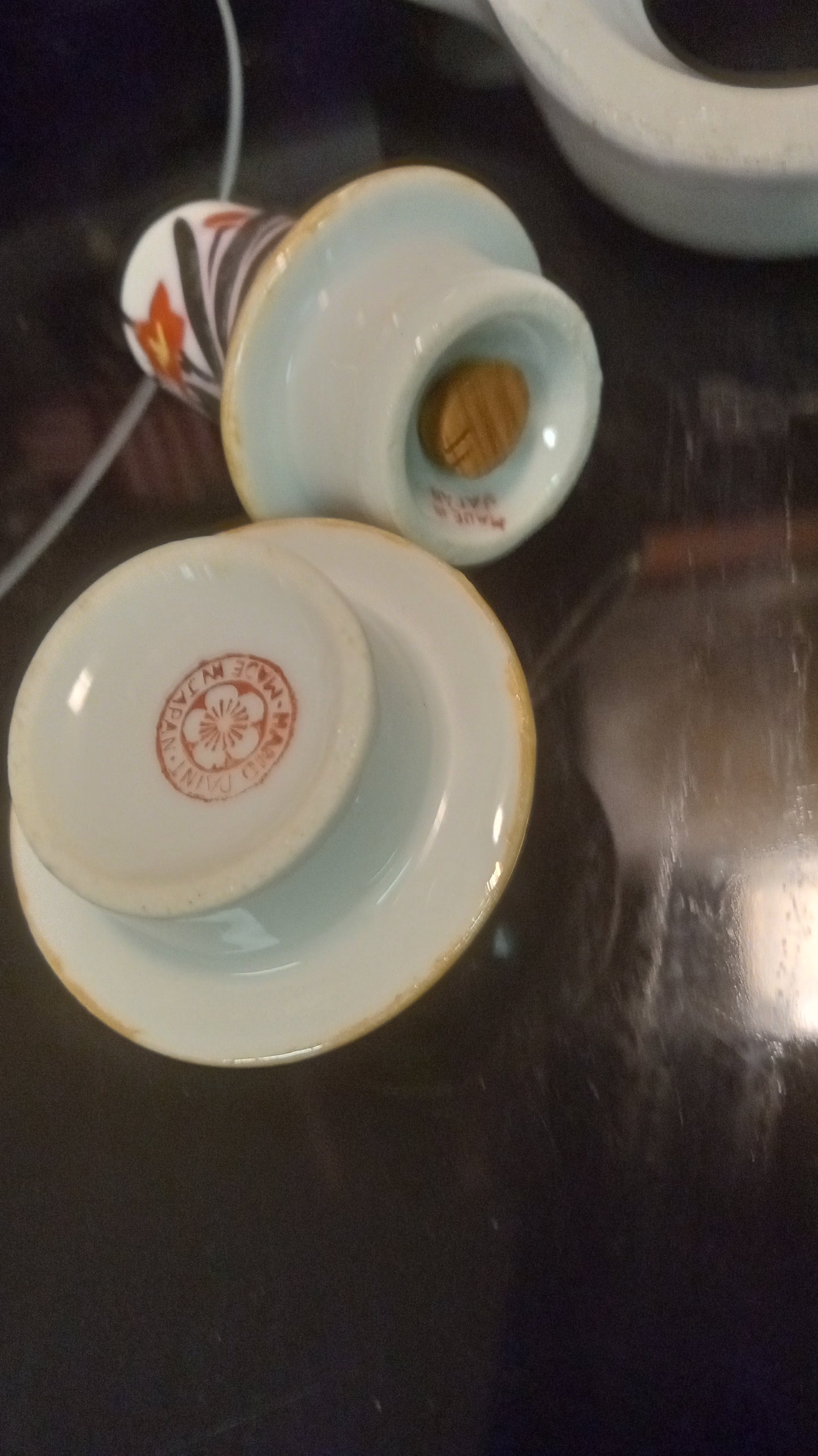 Adorable Mid-Century Kitchen Trio! Japanese Salt, Pepper & Condiment Caddy with Handle