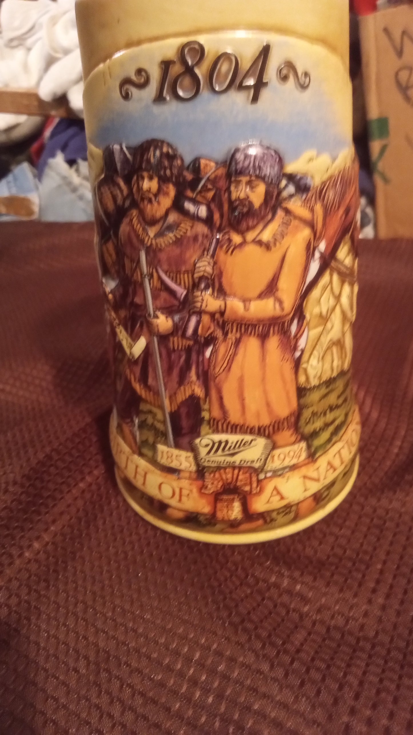 Miller Genuine Draft 1994 "Building of a Nation" Stein - 1804 Lewis & Clark Expedition - Mint Condition