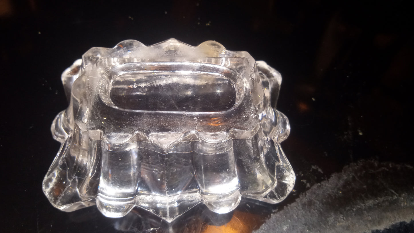 Antique Flint Glass Master Salts      (Set of 2)  c1850s