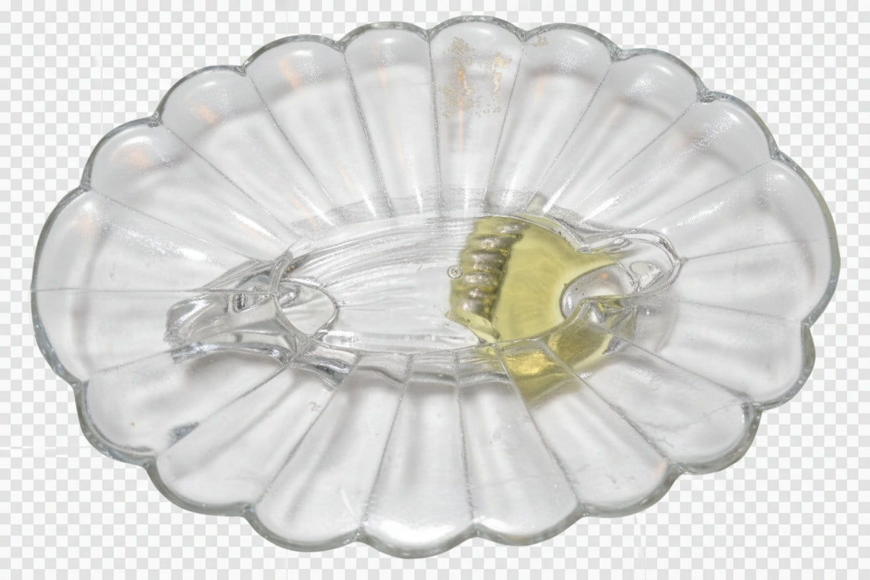 Mid-Century Glass Cornucopia Vase | Fluted Horn of Plenty