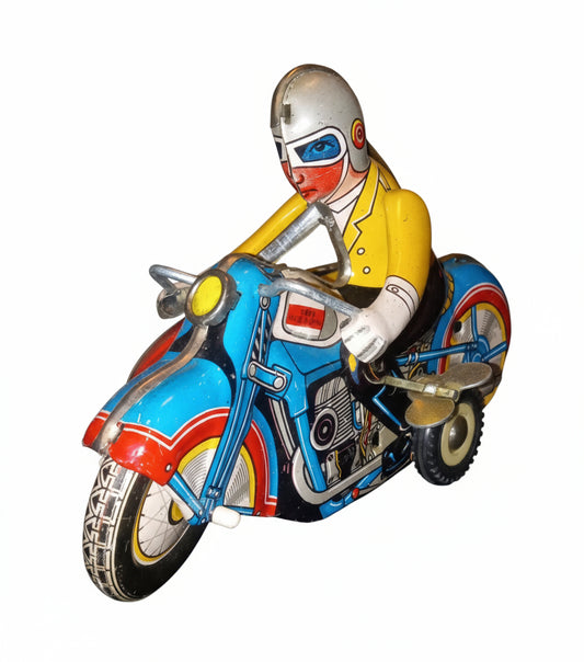 Classic Windup Tin Motorcycle And Sidecar works!