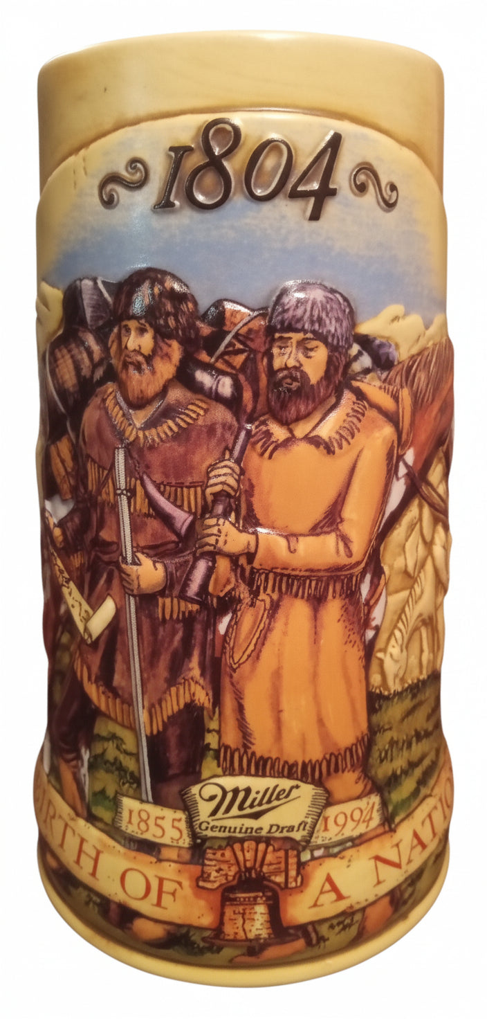 Miller Genuine Draft 1994 "Building of a Nation" Stein - 1804 Lewis & Clark Expedition - Mint Condition
