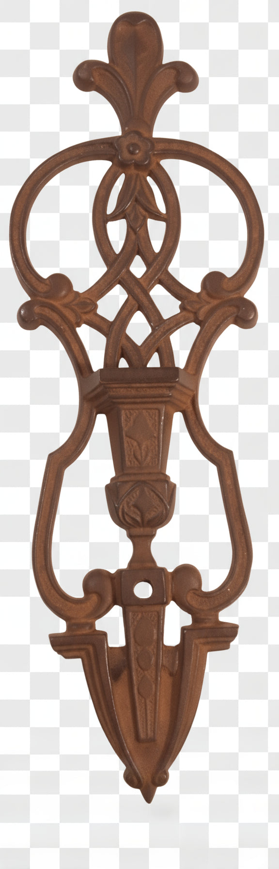 Vintage Ornate Cast Iron Drawer Pull Handle Escutcheon Victorian Style Hardware