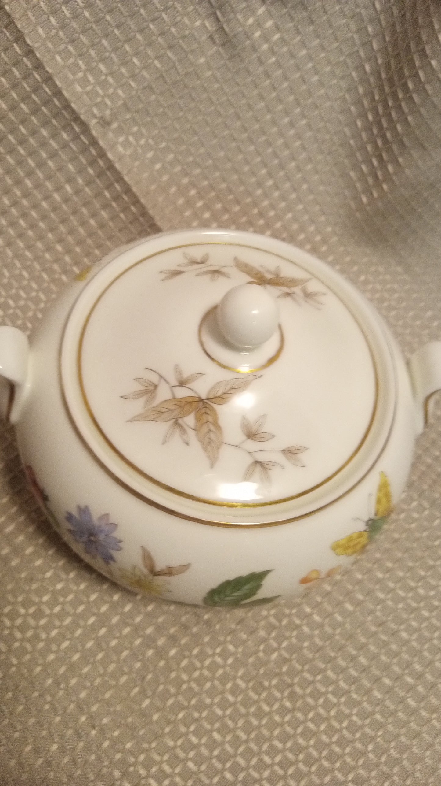 RARE Wedgwood Charnwood Covered Sugar Bowl (WD3984) - Complete Your Set! English Bone China, Floral & Butterfly Motif