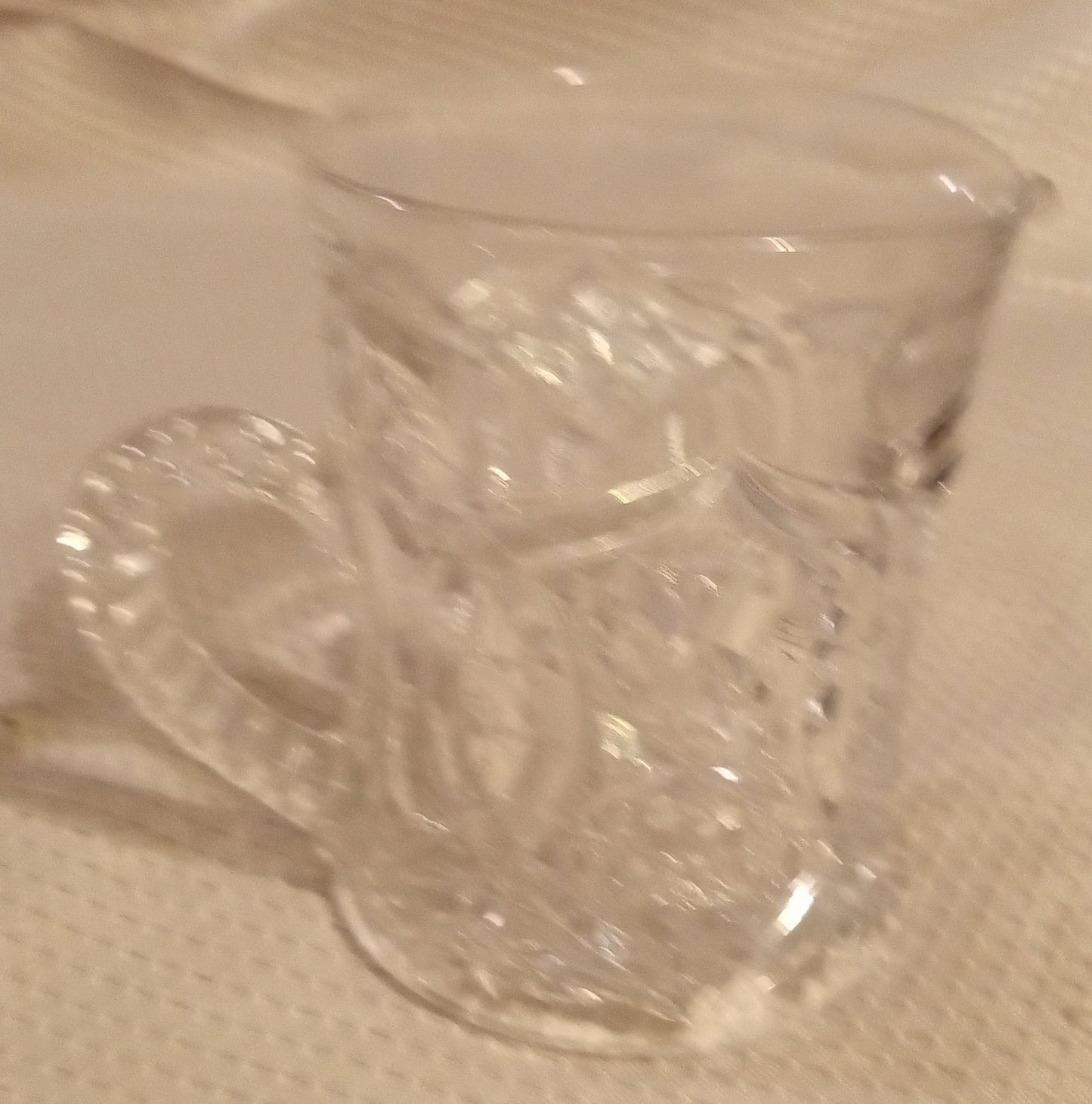 Vintage Pressed Glass Creamer | Starburst & Diamond Cut Design | Elegant 3.5" Pitcher
