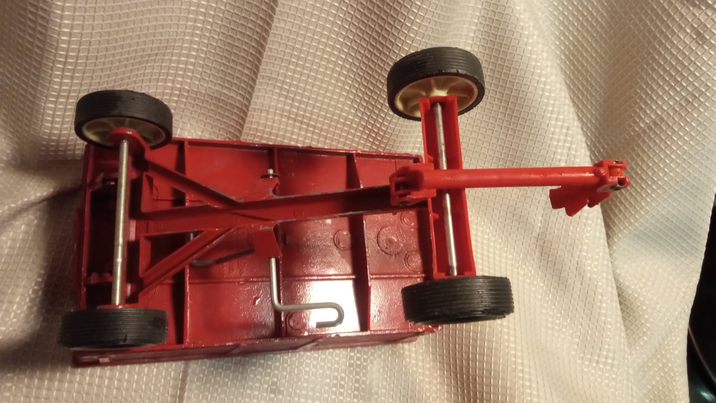 Vintage ERTL Red Dump Wagon 1:16 Scale - Dyersville Iowa Farm Toy - Metal / Pressed Steel