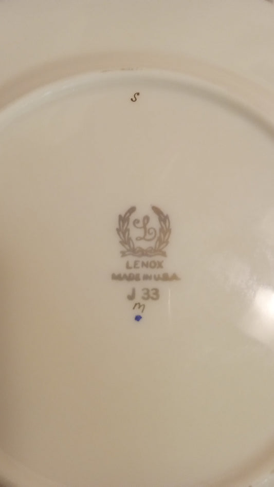 Mint! Lenox Tuxedo Plate 6" J33 Real Gold Band - Vintage U.S.A.