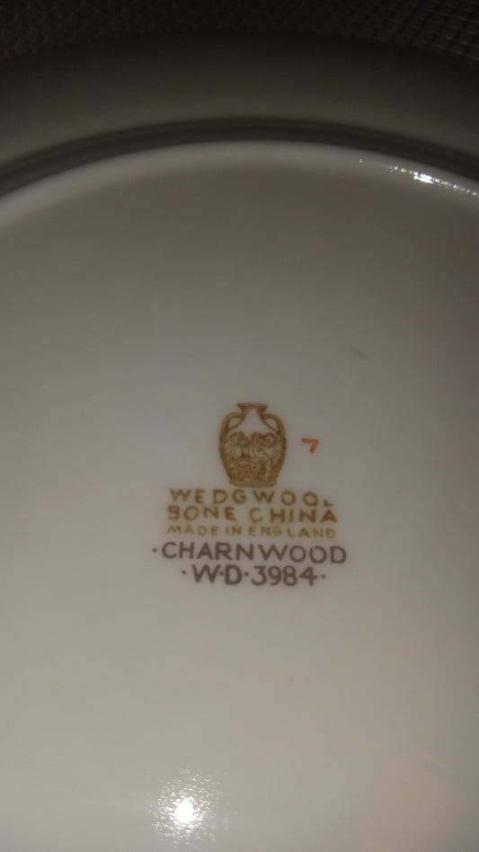 Exquisite Wedgwood Charnwood Bone China Dinner Plate - Hand-Decorated English Garden Florals, Butterflies & Gold Trim