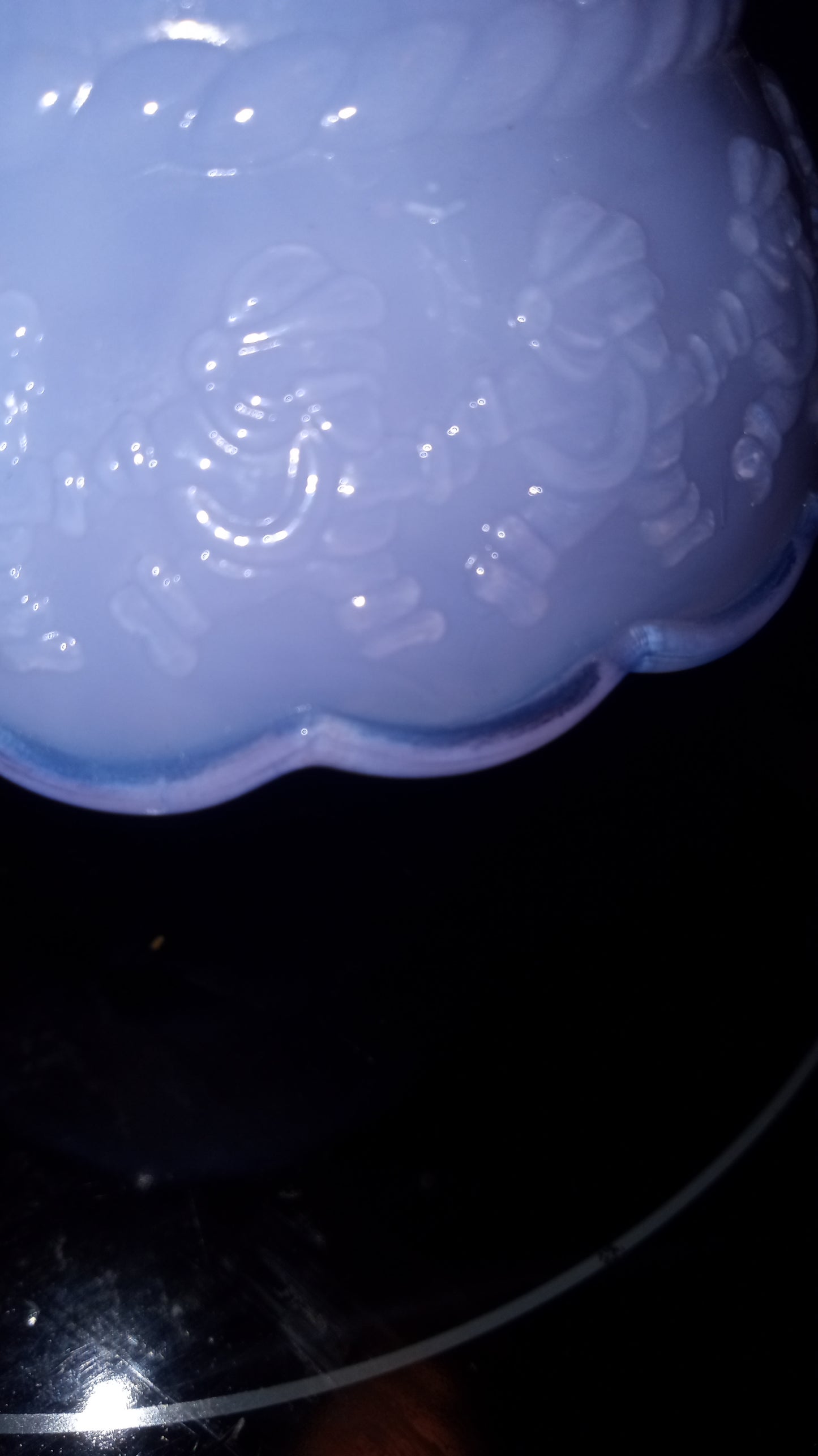 Vintage Purple Slag Glass Christmas Bell - Lavender Winter Scene Figural Art Glass