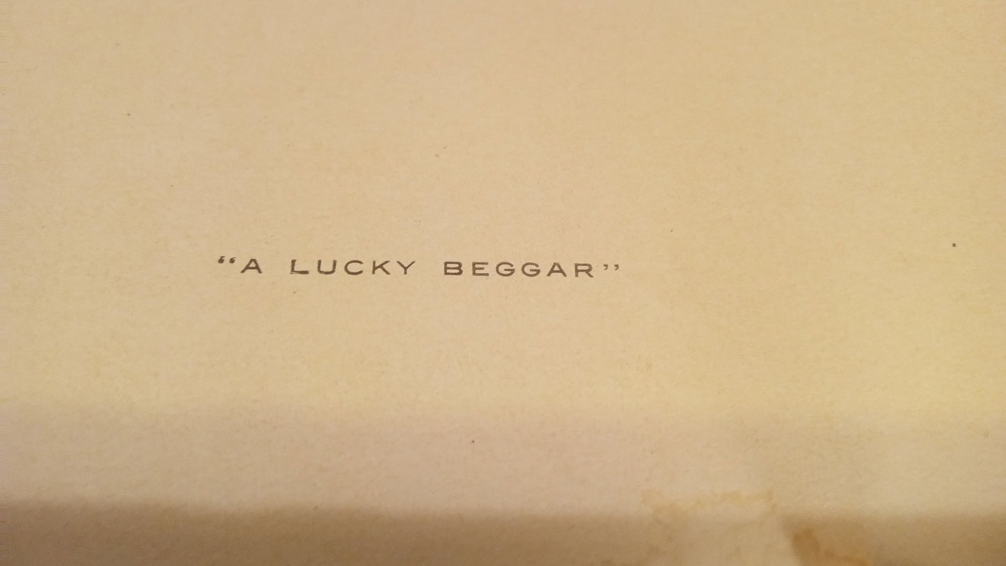 Vintage 1930s “A Lucky Beggar” Cosmopolitan Magazine Art Print – Framed Behind Glass – Classic Americana Illustration