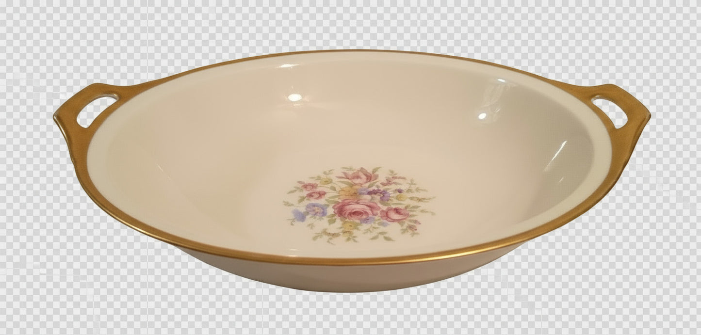 Thomas Bavaria Floral Serving Bowl | 'Sweetheart Bouquet' Porcelain Dish | Gold Trimmed Vegetable Server | Mid-Century Germany (1938-1950s)