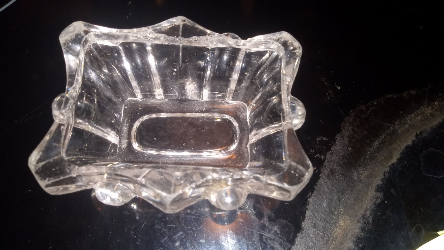 Antique Flint Glass Master Salts      (Set of 2)  c1850s