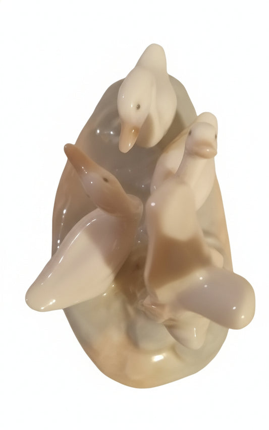 NAO by LLADRO 02000006 "Group of Ducks" Figurine | MINT Condition 1992 Glazed Porcelain