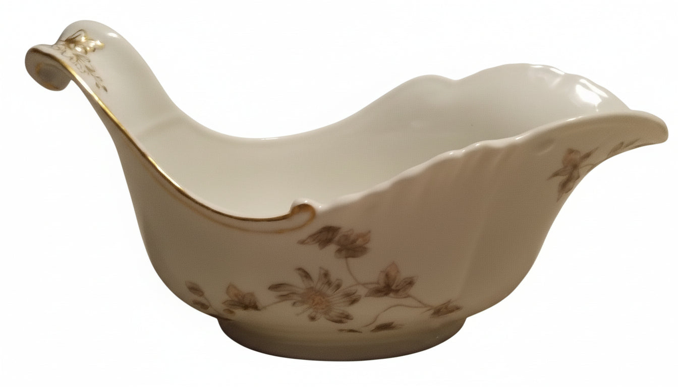 STEAL! Antique Limoges CFH GDM Gravy Boat (1882-1900), Gold Floral Sauce Boat, RARE French Porcelain
