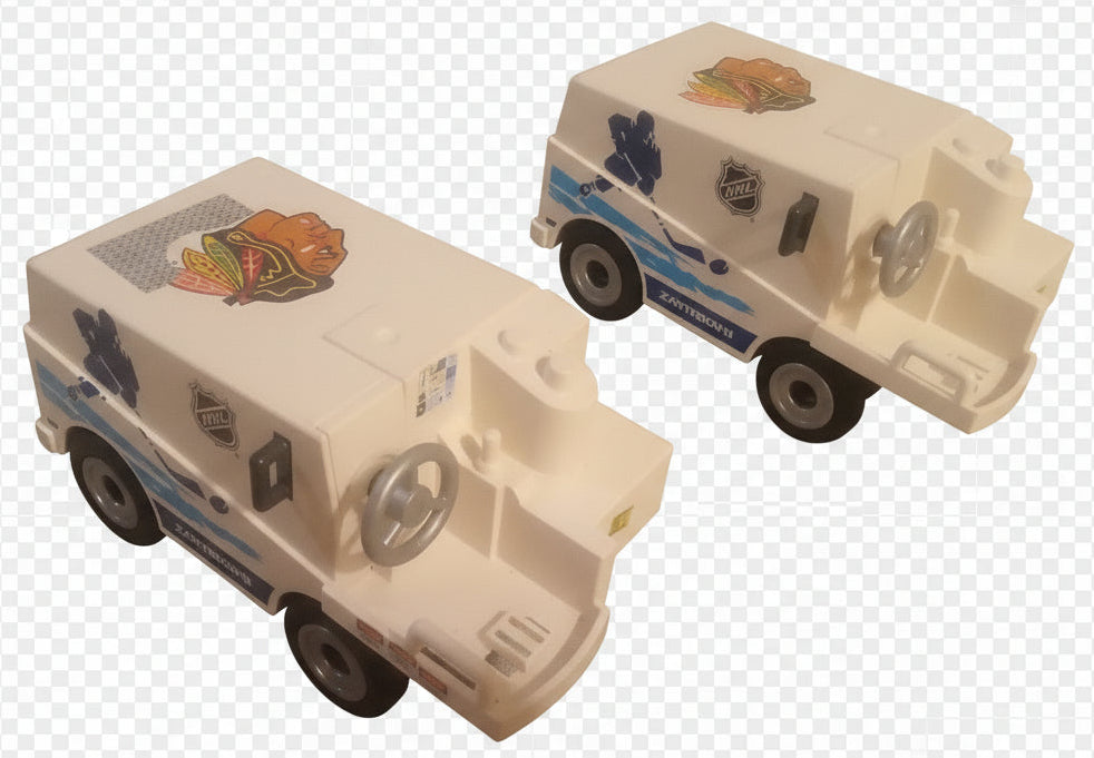PLAYMOBIL NHL Chicago Blackhawks ZAMBONI Machine Duo (2) | Hockey Collectible Toy Set | FREE Priority Shipping & Insurance