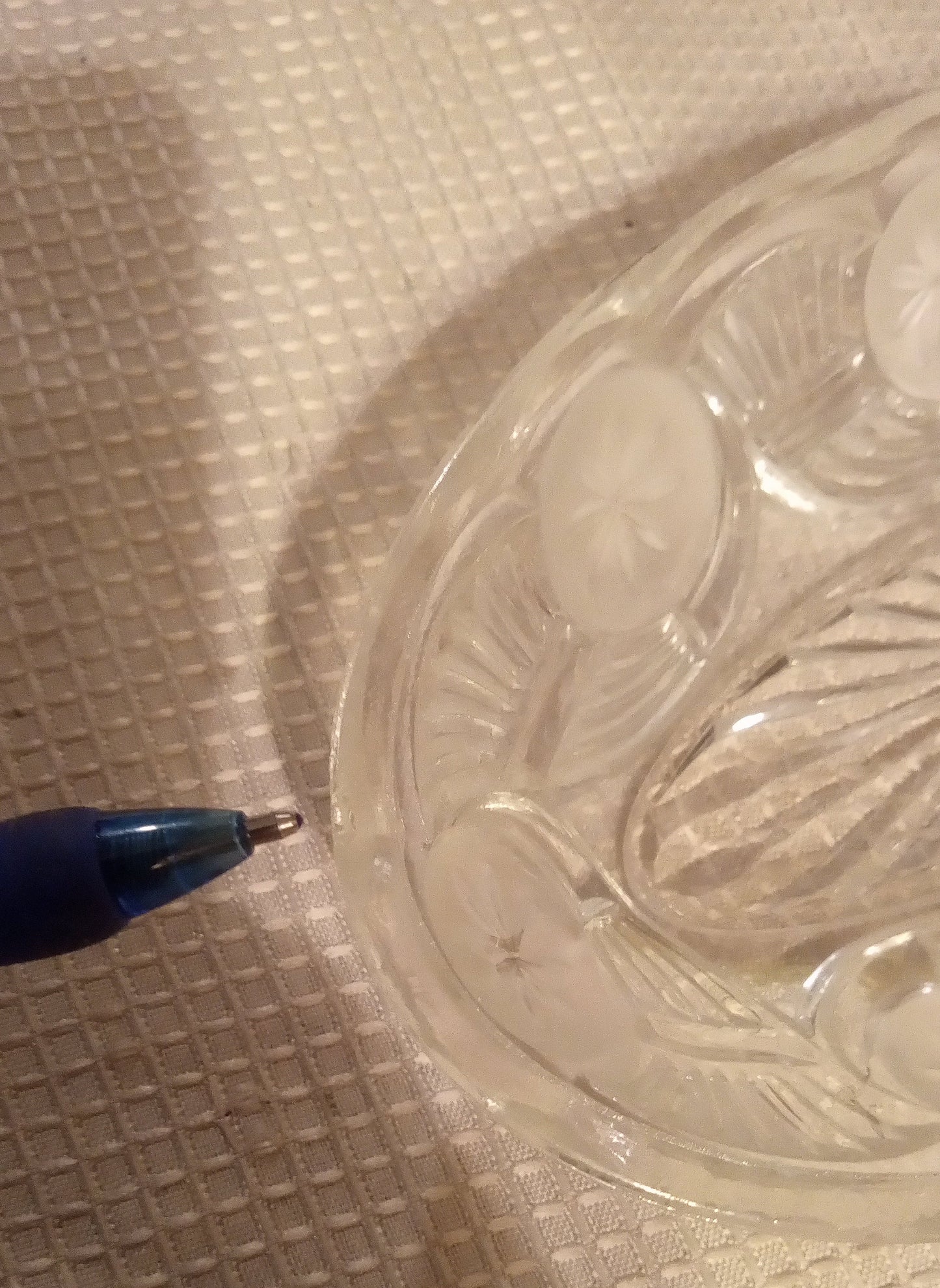 Vintage Frosted Starburst Glass Relish Dish | EAPG Celery Tray | Oval Vanity Bowl