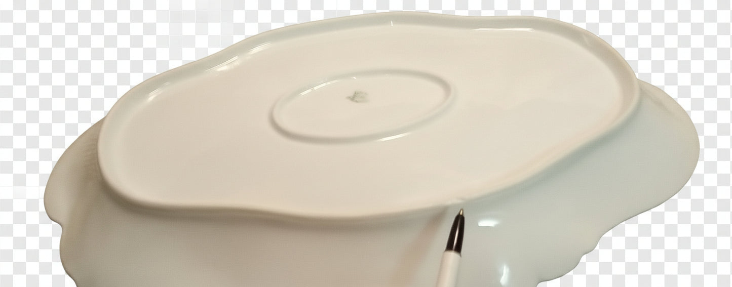 Antique Limoges Platter CFH/GDM - French Charles Field Haviland Oval Serving Dish - Sepia Floral & Gold Trim