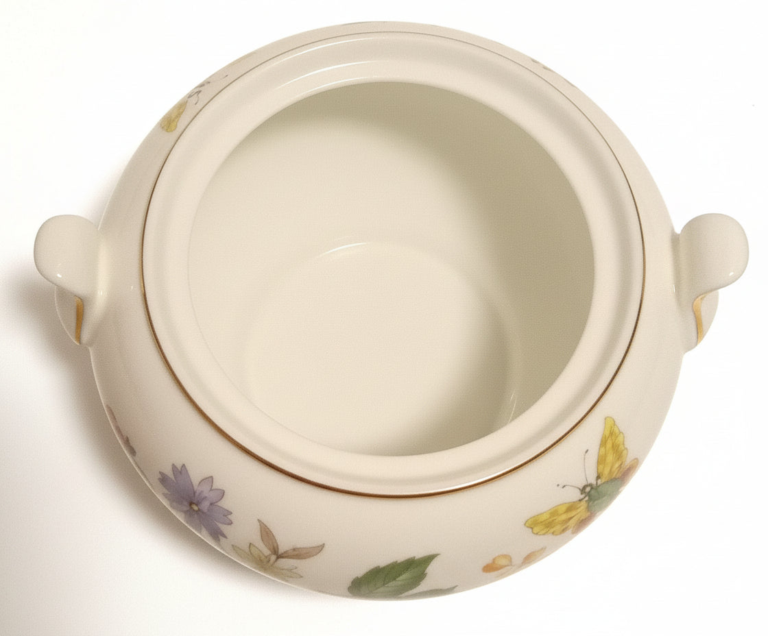 RARE Wedgwood Charnwood Covered Sugar Bowl (WD3984) - Complete Your Set! English Bone China, Floral & Butterfly Motif
