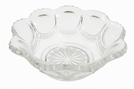 Antique EAPG US Glass “Oregon” Beaded Loop Berry Bowl (c. 1901) | Rare Mint No. 15073 | 4.5” States Series Sawtooth Rim | Edwardian Pressed Glass Survivor