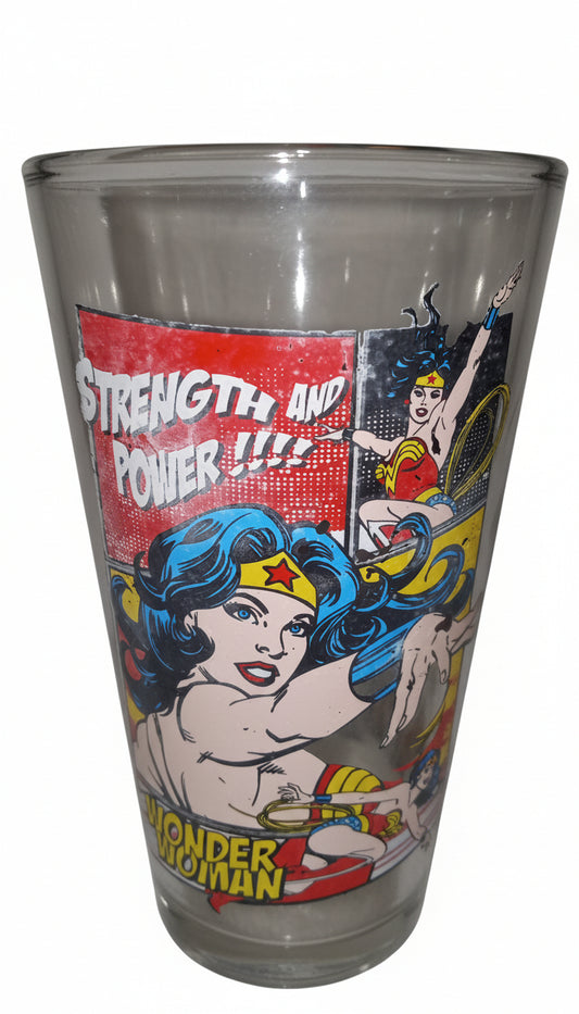 Wonder Woman DC Comics Glass | "Strength and Power" Collectible Drinkware