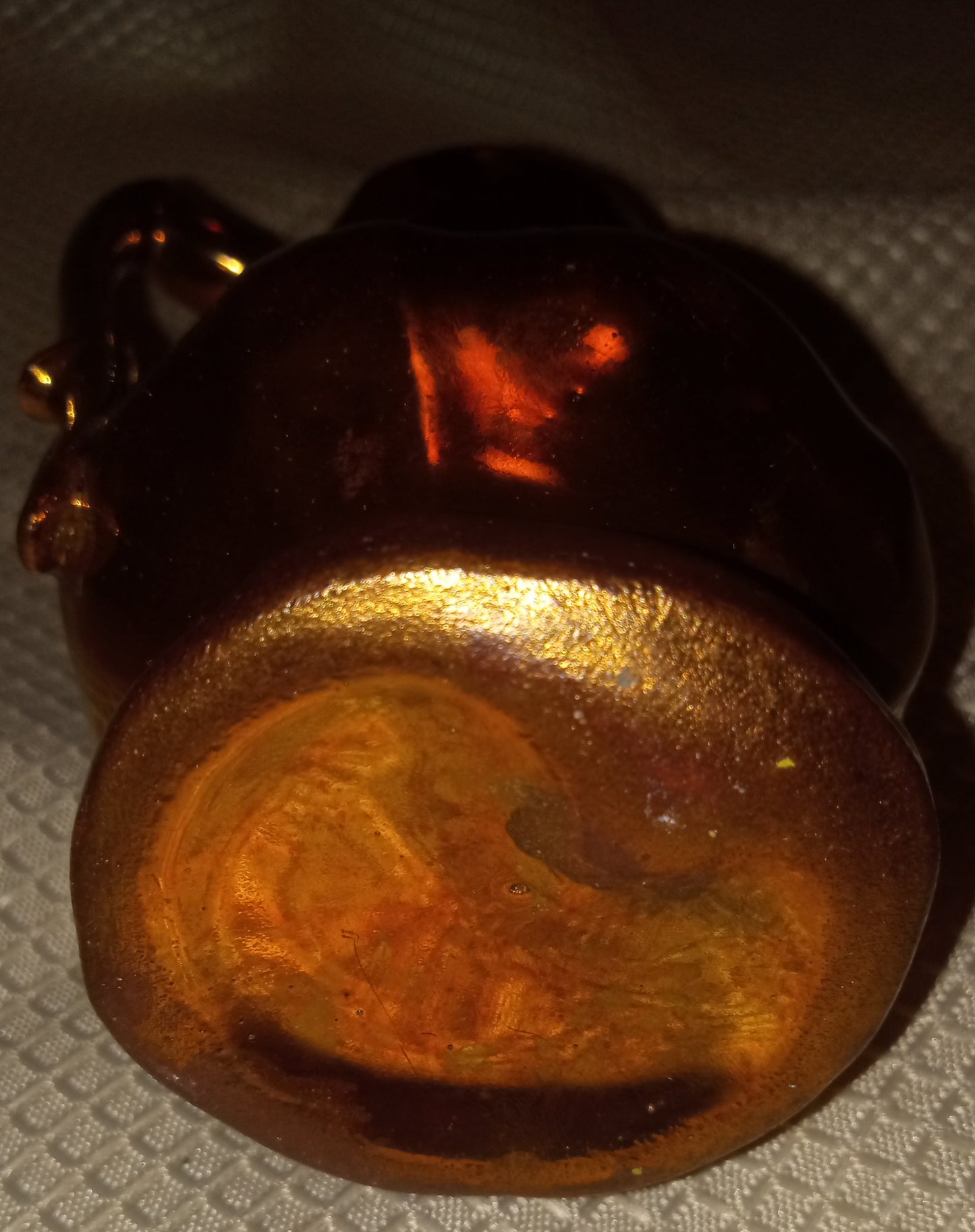 Vintage Japanese Lusterware Creamer - Hand Painted Floral Pitcher (4" Tall) - Copper Glaze Collectible