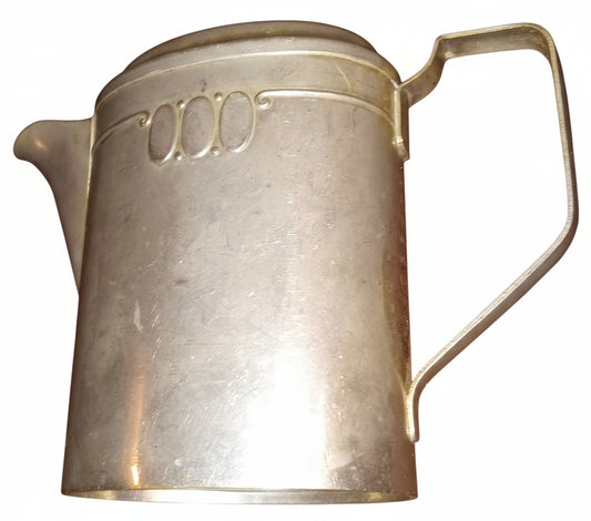 Vintage Pewter Pitcher | European Pewter Creamer with Handle | Marked with F and Bird Crest